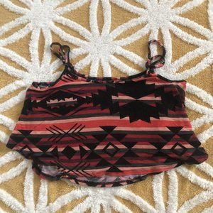 Heart & Hips Aztec Print Flowy Crop Top Sz. M
